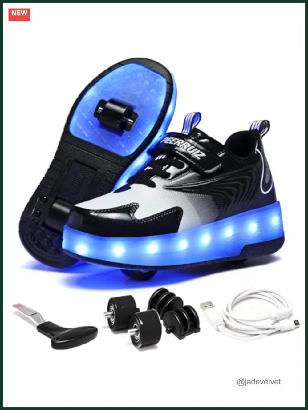 Unisex Roller Shoes Kids Light up Sneakers with Wheels Rechargeable LED